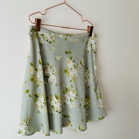 Vintage Jonathan Martin skirt mini floral tea garden roses pastel boho - Picture 5 of 7